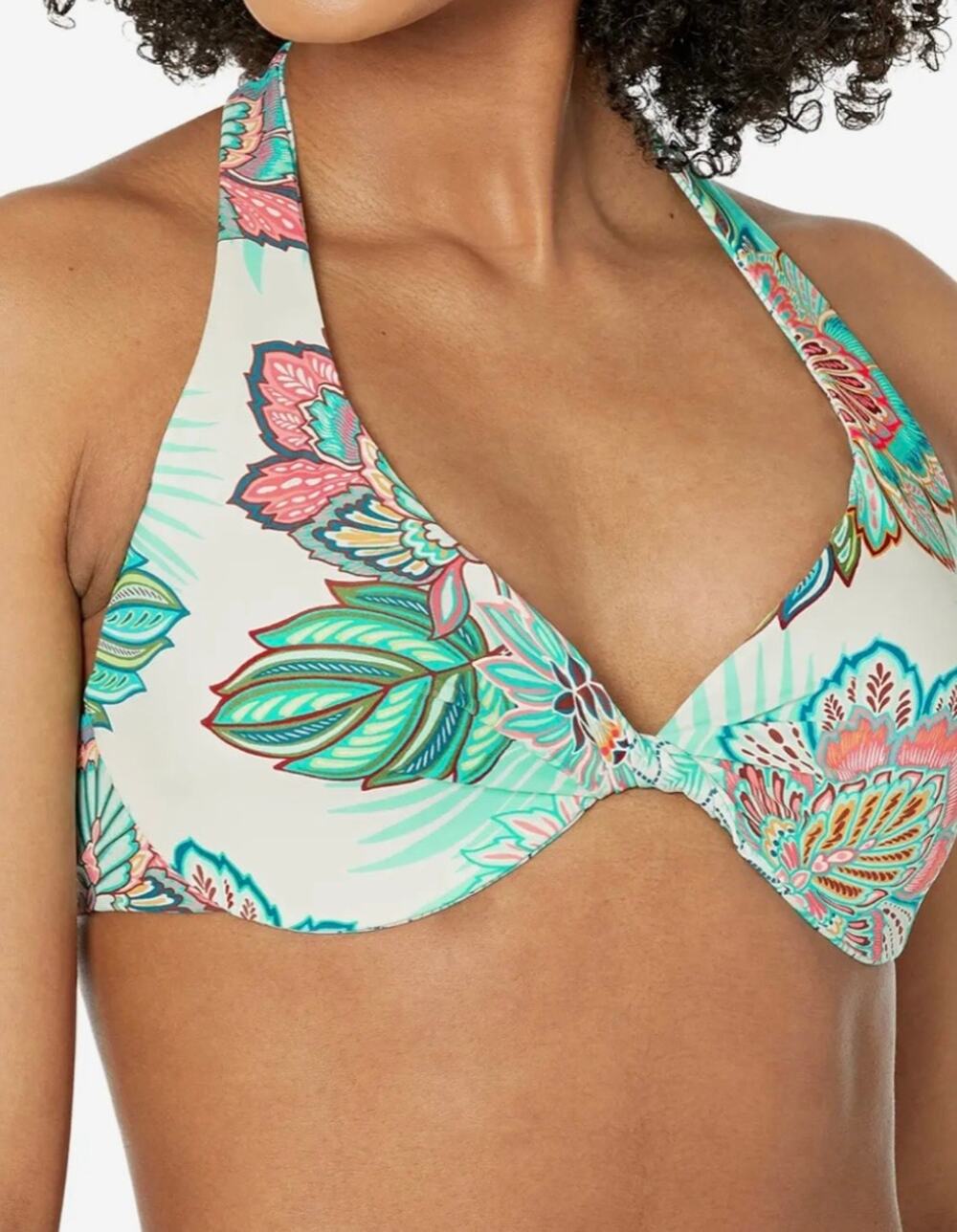Coco Reef Tropical Lotus Verso Twist Reversible UW Bikini Top 32D 34D NWT